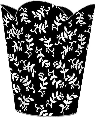 Marye-Kelley WB1524 - White Berry on Black Wastepaper Basket