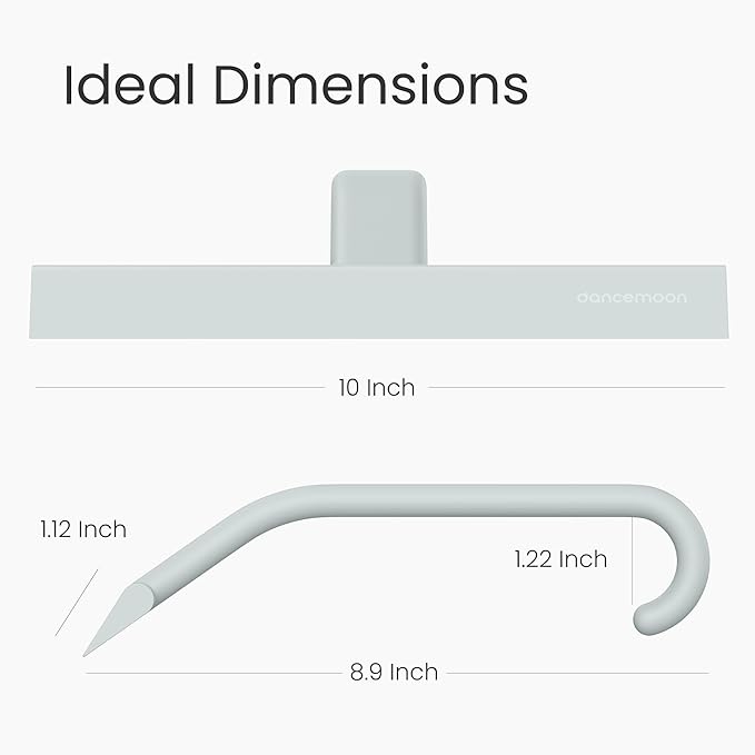 dancemoon JustHang Shower Squeegee for Glass Doors All-in-One Piece Silicone Squeegee with Built-in Hook for Bathroom Window Mirror Tile Wall Car Streak-Free Bathroom Cleaner Tool10 Inch Green