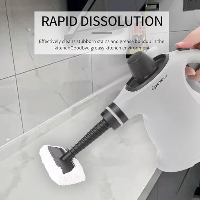 Handheld Steam Cleaner1050W Pressure Steamer for KitchenBathroon CleaningFast Heat-Up for Deep Cleaning of Tile GroutUpholsteryCar Interior (1 Set Steam Cleaner)