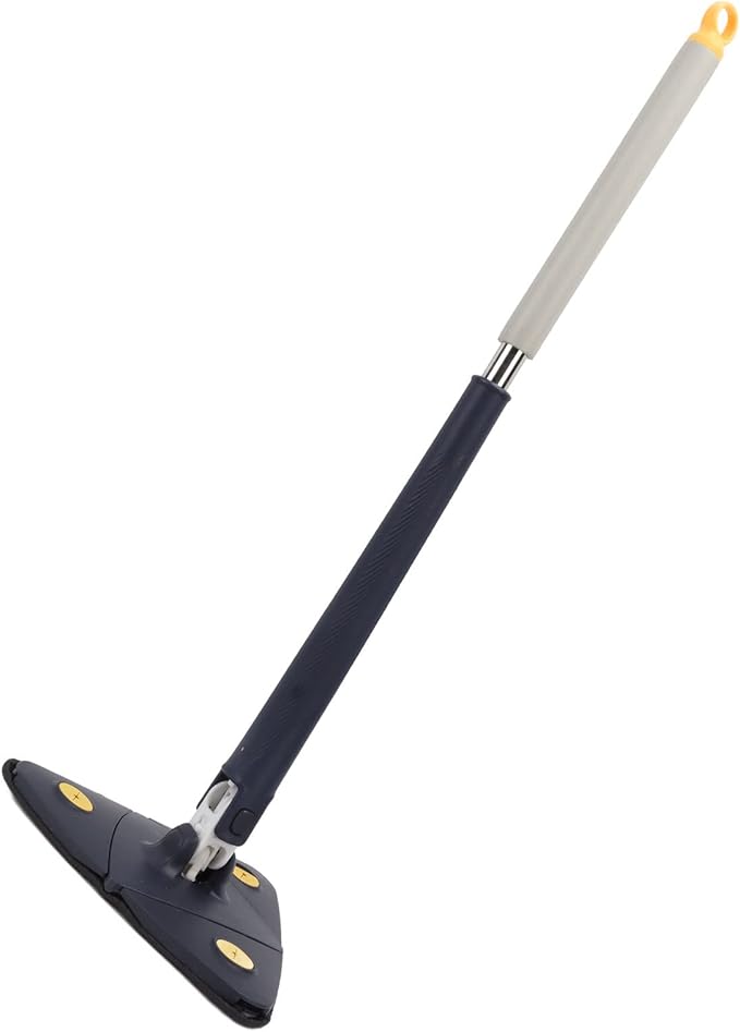 Extendable Triangle Mop 360 Degree Rotary Cleaning Mop for Home Bathtub Floor Wall - Durable ABS and Stainless Steel Quick Water Absorption Corner Cleaning