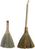 PRETYZOOM Handmade Bamboo Broom Set 2pcs Woven Broom for Home Cleaning Indoor Use Kitchen Living Room Dust Removal