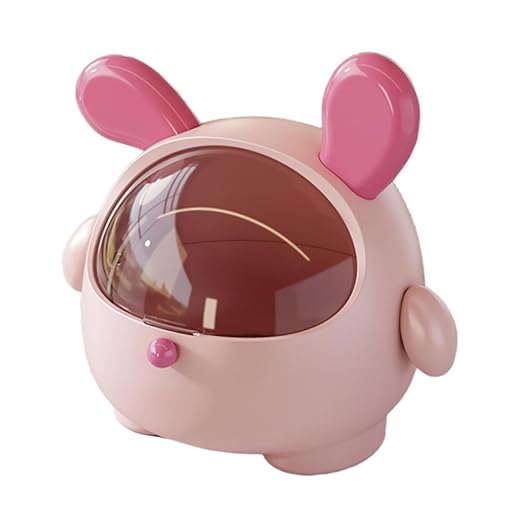 Desktop Trash Can Desktop Storage Box Sundries Barrel Reusable Countertop Garbage Can Wastebasket for Dressing Table Bedroom Pink