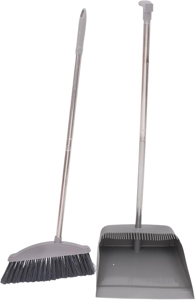 1Set Long Handle Broom and Dustpan for Home Soft Bristles Cleaning Accessories Durable and Ergonomic Design for Effortless Floor Sweeping