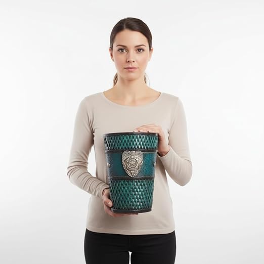 Urbalabs Police Officer Back The Blue Thatch Bathroom Trash Can Office Western Waste Basket Family Faith Cross Buckle Country Wastebasket Office Wire Garbage Can Cowboy Gun Decor Bathroom Decor