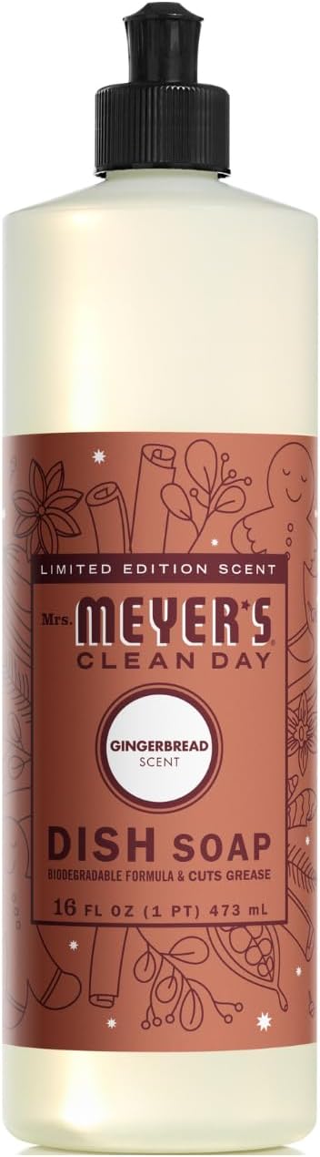Mrs. MEYER'S CLEAN DAY Dish Soap 3 Pack Variety 16 OZ Each 1 CT (Iowa Pine + Peppermint + Gingerbread (Dish Soap))