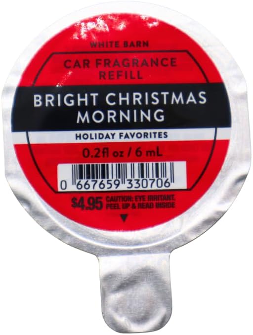Bath &amp Body Works BRIGHT CHRISTMAS MORNING Car Fragrance Refill 0.2 fl oz each – Pack of 4