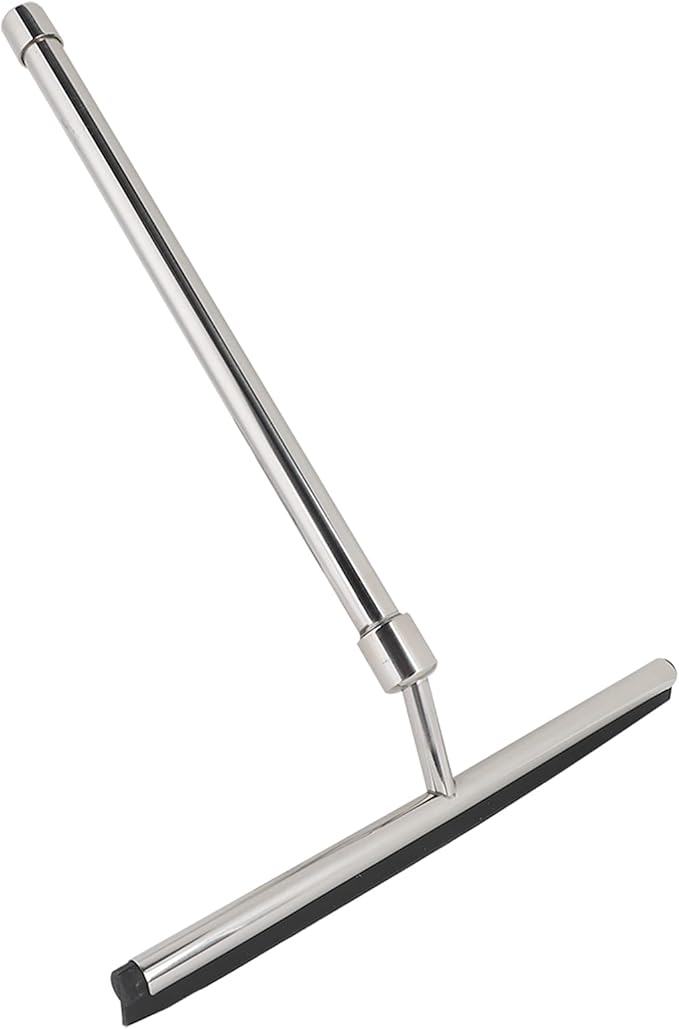 SIXRUN Stainless Steel Glass Wiper Extendable Handle Window Cleaner with Flexible Silicone Scraper for Bathroom Mirror Kitchen Car Glass