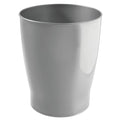 mDesign Round Plastic Bathroom Garbage Can 1.25 Gallon Wastebasket Garbage Bin Trash Can for Bathroom Bedroom and Kids Room - Small Trash Can - Fyfe Collection - Silver