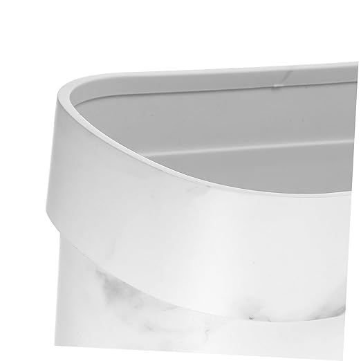 Ciieeo Narrow Marble Pattern Trash Can Open Top Plastic Wastebasket for Bathroom Bedroom Kitchen Stylish and Easy to Clean for Modern Spaces