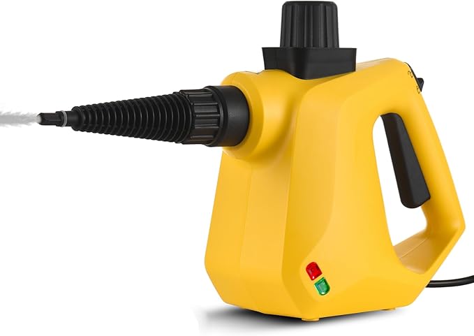Aramox Pressurized Handheld Steam Cleaner Portable Floor Cleaner with Ergonomic Handle for Hardwood Tile and Car Interior 1000W 400ml Tank (US plug)