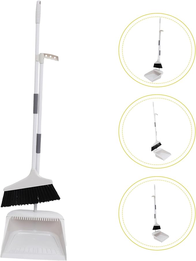 Hemoton 1set Broom and Dustpan Set Handle Ergonomic Cleaning Supplies for Home Use Soft Bristle Brush and Dustpan for Easy Cleanup