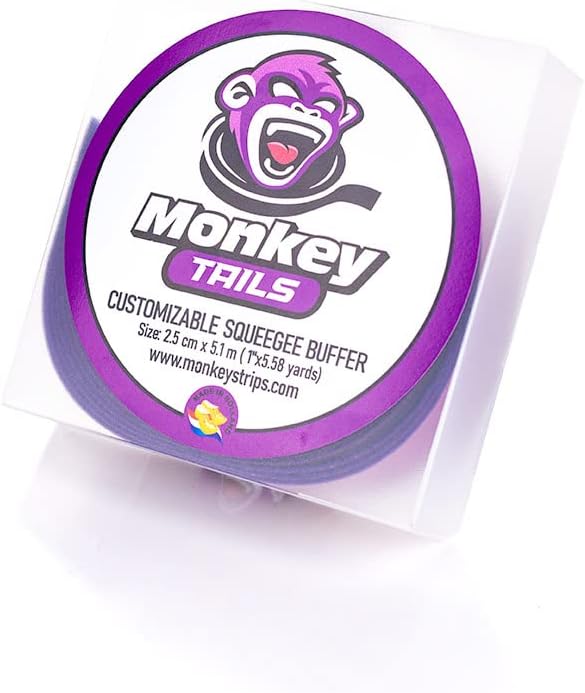 THE WRAP INSTITUTE - Monkey Tails – Customizable Uncut Wrap Squeegee Buffer Apply Wrap Film Soft &amp Durable Use Wet or Dry Ultra-Thin Edge High Precision on Curves &amp Edges Perfect Purple