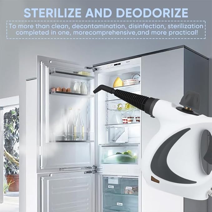 Multi-Surface Natural Steam CleanerPower Washerwith 1 Set Accessories Multi-Purpose Steamer for Home Use Steamer for Cleaning Floor Grout and CarWasher (1 set+Four cloth)