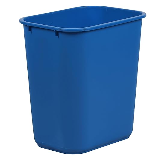 MARKSON 7 Gallon Plastic Rectangular Wastebasket Blue