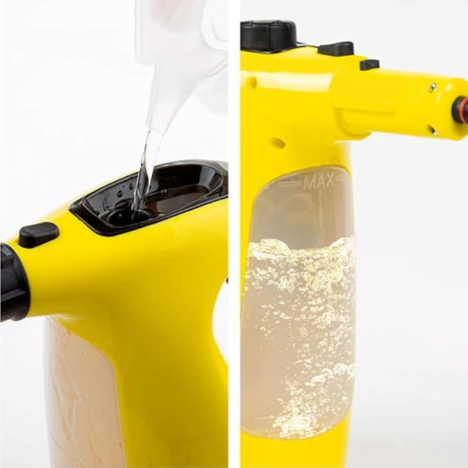 CGOLDENWALL Steam Cleaner Handheld Pressurized High Temperature Cleaning Machine Chemical Free Steamer for Cleaning Floors Kitchen Toilet 1500W (Yellow With floor brush)