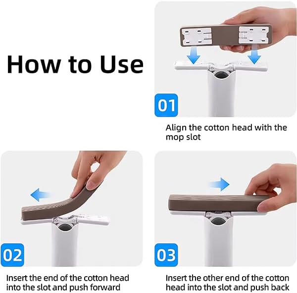 Self-Squeeze Mini Mop - Portable Hand-Free Mop Wet and Dry Use for Bathroom Kitchen Desktop Glass Car Living Room Cleaning