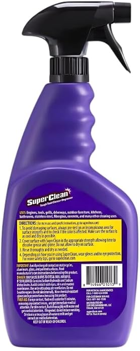 Super Clean Citrus Scent Foaming Cleaner and Degreaser Spray 32 oz Bundle with Microfiber Cloth - Heavy Duty Degreaser for Kitchen Oil Grime and Dirt Removal - (3 Items)
