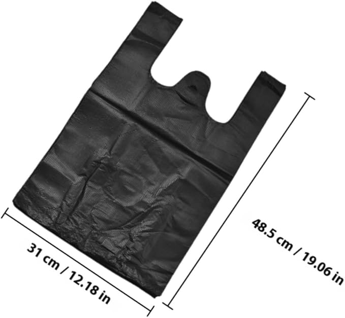 200pcs Thickened Plastic Trash Bags Large Capacity Garbage Liners for Kitchen Bathroom Home Office Leak-resistant Black Plastic Waste Bags for Everyday Use