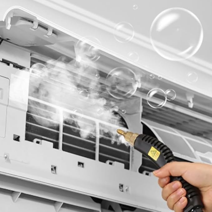 High Pressure and Temperature Steamer 2m Double-Layer Explosion-Proof Steam Pipe Leakage Protection Anti-Dry Burning Handheld Steam Cleaner B US Plug
