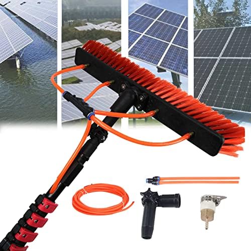 Glass Cleaning Brush Home Water Fed Telescopic Pole Kit Solar Panel Brush Rotating for Photovoltaic PanelWater Fed Pole Kit Window and Solar Panel Cleaning System Pole Water Fed Telesbrus