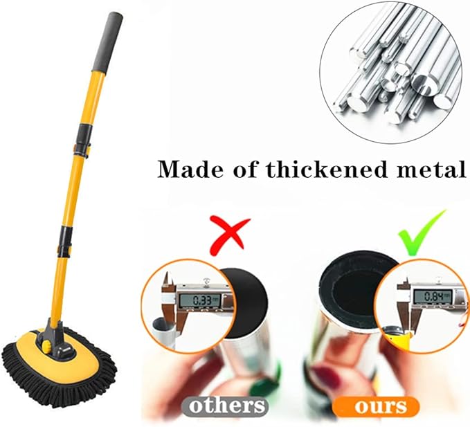 Car Wash Brush with Long Handle Microfiber Towels Car Wash Kit Cleaning Supplies Car Wash Mop Mitt with 2 Replacement Head  Extension Pole Car Brush Cleaning Kit for Cars Trucks