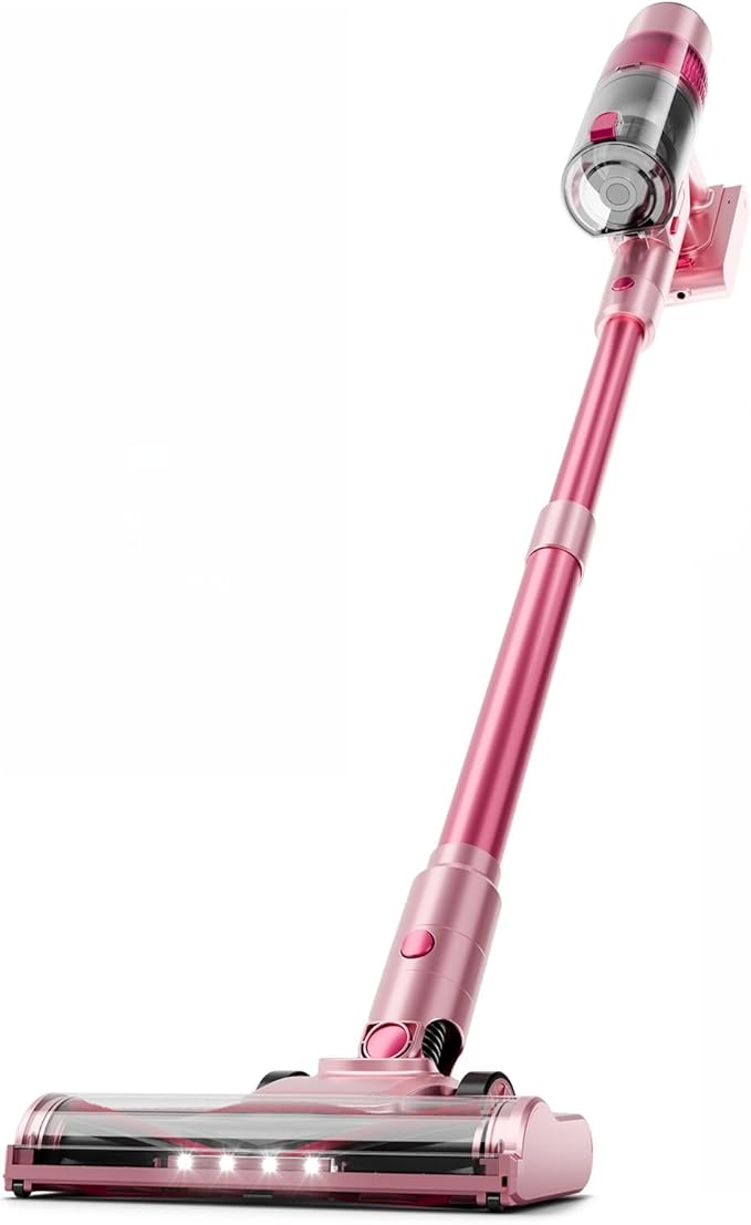 KIKETECH Vacuum Cleaner Self-Standing Touch Screen with LED Headlights Hard Floor &amp Pet Hair Multi-Accessories &amp Long Runtime v18