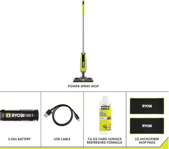 Lithium Power Spray Mop Kit with USB Rechargeable Battery