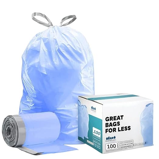 Plasticplace Custom Fit Trash Bags Simplehuman Code H Compatible Tinted Blue Drawstring Garbage Liners 8-9 Gallon 30-35 Liter 18.5 x 28 &amp simplehuman Code H Custom Fit Drawstring Trash Bags