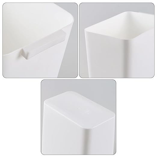 Kiddream 3 Pack 4.5 Gallon Deskside Wastebasket Plastic Slim Trash Can White