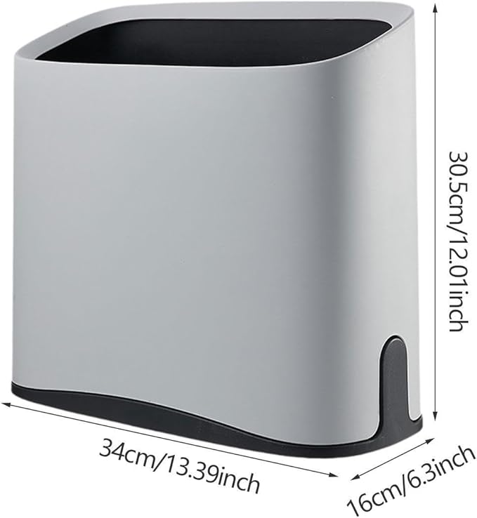 Trash Can Floor Dustbin Versatile Study Modern Waste Bin Waste Basket Garbage Bin for Home Bathroom Under Desk Shop Office Gray