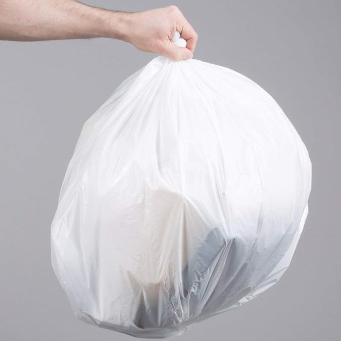 Ox Plastics Can Liners Trash Bags - Heavy-Duty Recycling Kitchen Bags - Perfect for Commercial Use for Anywhere - 13 Gallon Capacity &amp 1.5M Thick 24x30 White (200 Count)