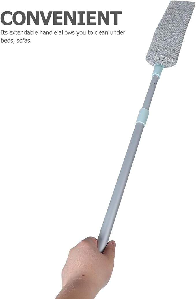Telescoping Duster Set with Microfiber Cloth Heads Retractable Gap Cleaning Brush for Bed Bottom and Sofa Household Cleaning Tool for Hard-to-Reach Spaces