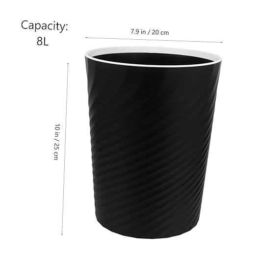 STOBOK 2pcs Small Trash Bin Ribbed Pattern Wastebasket for Bathroom Office Kitchen Compact Rubbish Basket Effortless Space-Saving Design