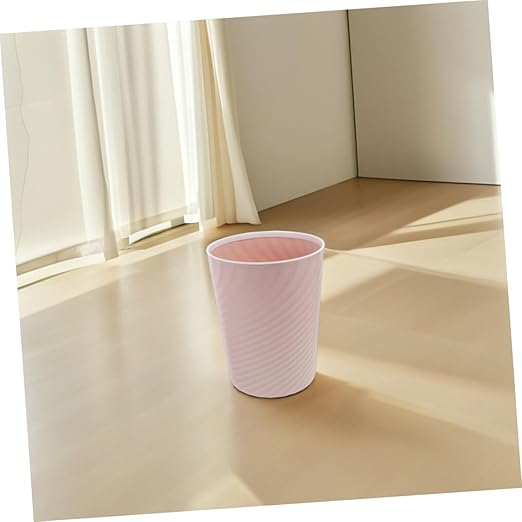 Cabilock 2pcs Small Trash Can Lidless Plastic Wastebasket for Bathroom Bedroom Office and Kitchen Compact Garbage Bin with Ribbed Stability and Stylish Design