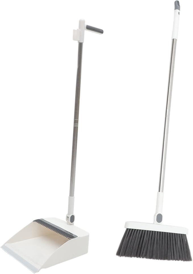 STOBAZA 1 Set Broom Dustpan Set Tool Sets for Metal Dustpan Standing Dustpan Lobby Dustpan with Broom Floor Scrub Brush Broom with Dustpan Garbage Shovel Broom and Shovel Set Shovel