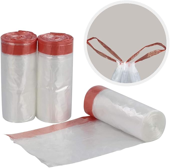 Inhouse Clear 7 Gallon Trash Bags Drawstring 120 Counts