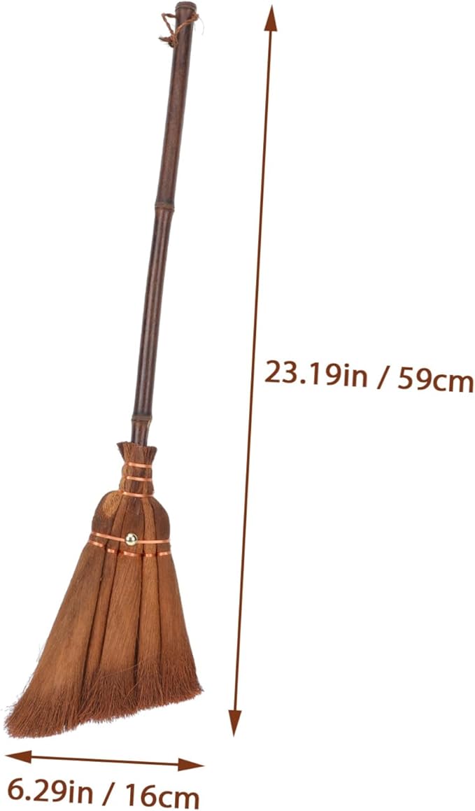 Natural Material Boys and Girls' Broom Small Broom Tool 59-15cm Palm-fibers Compact Size Sturdy Lightweight