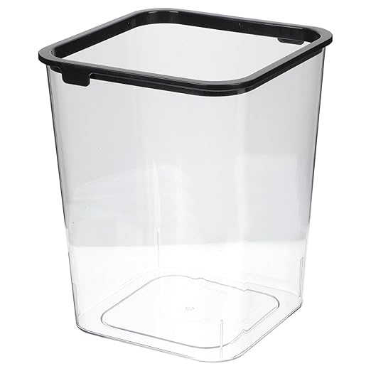 Transparent Square Garbage Bin Wastebasket for Home Office Bedroom Bathroom Compact Plastic Trash Can with Firm Bagging Modern Design for Household Storage and Recycling