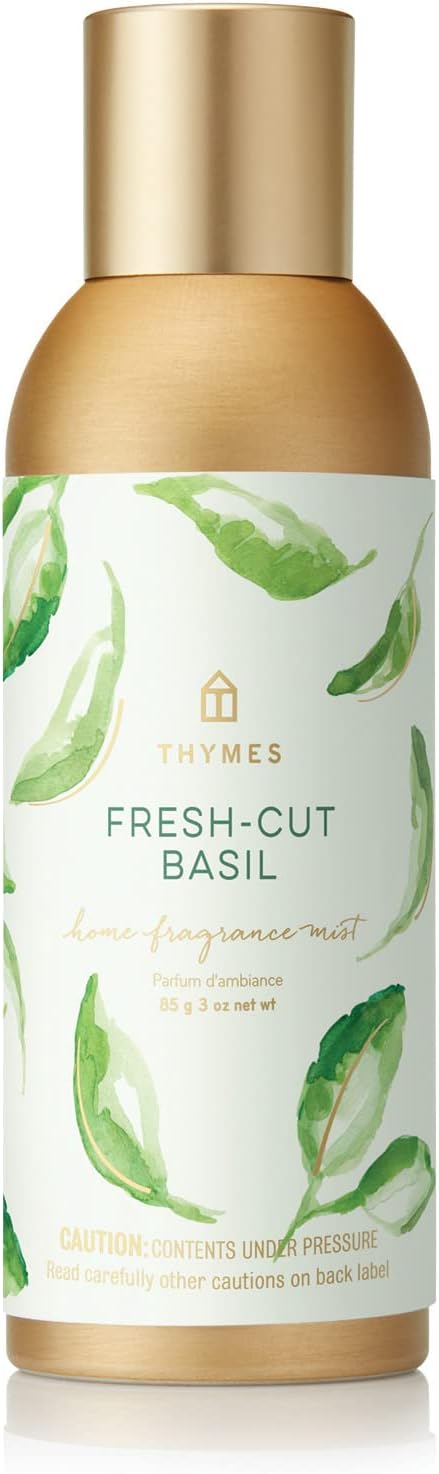 Thymes Home Fragrance Mist – Room Air Fresheners for Home Long Lasting – Air Freshener Spray – Premium Home Fragrance with Notes of Fresh Basil Tomato Leaf &amp Delicate Sage (Fresh-Cut Basil 3 oz)