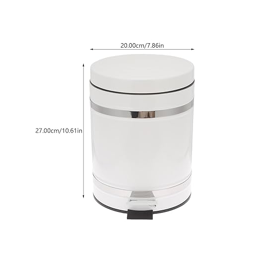 Sosoport Step-on Trash Can with Lid 5.3 Gallon Round Roman Pattern Pedal Garbage Bin Iron Industrial Style Waste Basket for Bathroom and Home Office Use
