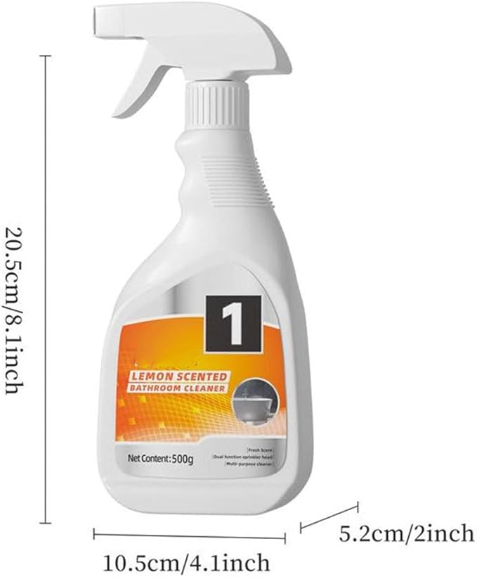 Lemon-Scented Bathroom Cleaner SprayDaily Household Powerful CleanerBubbles Spray for Tile Bathtub Glass &amp Wall (2PCS)