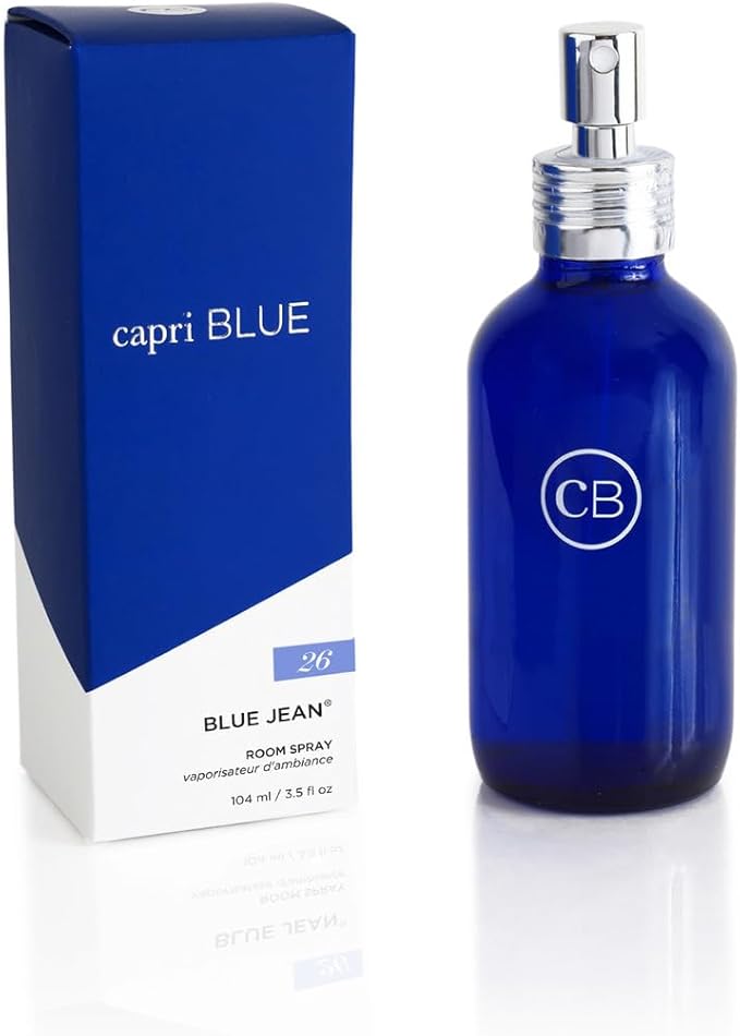 Capri Blue Room Spray - Blue Jean Air Freshener Spray with Notes of Bergamot White Flowers Musk and Patchouli - Air Fresheners for Home - Linen Room Scents (3.5 oz)