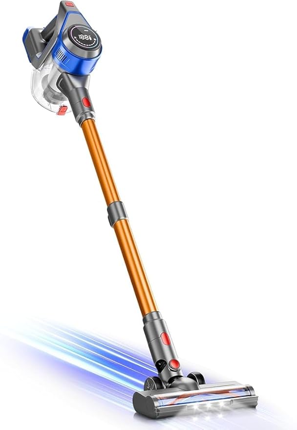 KIKETECH Cordless Vacuum Cleaner 8 in 1 Vacuum Cleaners1.7 L Dust Cup Rechargeable Vacuum Pet for Hair Carpet Hardfloor (Blue)