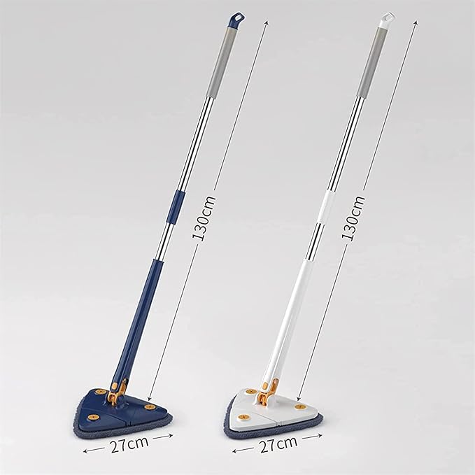 360° Rotating Adjustable Cleaning Mop Triangle Cleaning Mop with Automatic Water Squeezing Telescopic Rotating Walls Ceilings Windows 12027(W)
