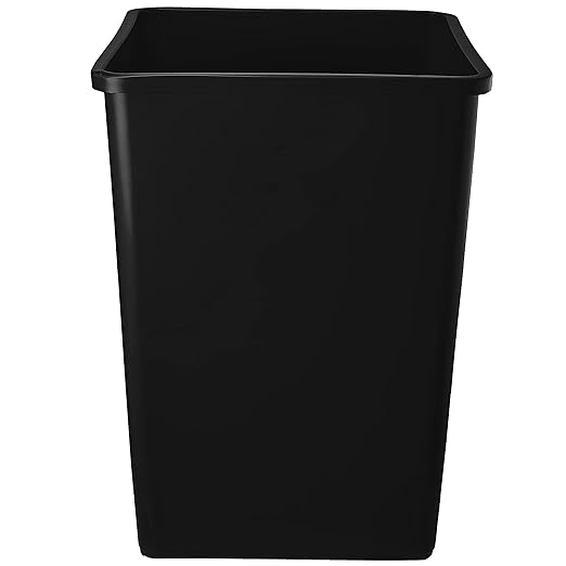 PRO&ampFamily 140 Qt. / 35 Gallon / 132 Liters Black Square Trash Can. Trash Bin Kitchen Garbage Can Waste Basket Recycle Bin