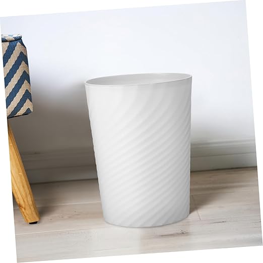 VICASKY Plastic Trash Can Wastebasket No Lid Sturdy Household Garbage Container for Bathroom Office Bedroom White Compact Trash Container with Large Open Design for Easy Disposal