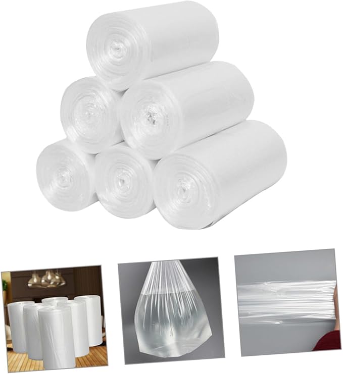 NUOBESTY 6 Rolls Thickened Plastic Trash Bags 45x50cm Sturdy Kitchen and Bathroom Garbage Bags for Home Small Trash Can Liners Multipurpose