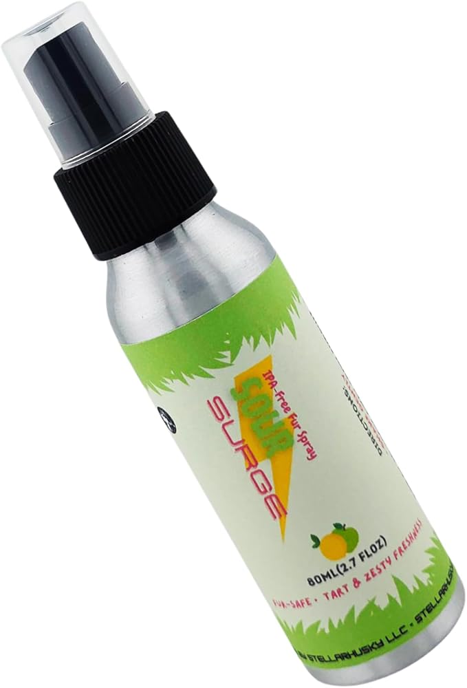 Fursuit Spray - Fur &amp Costume Spray - Sour Surge - IPA-Free Fabric Freshener for Fursuits &amp Cosplay | Long-Lasting Scent | 80 mL Aluminum Bottle