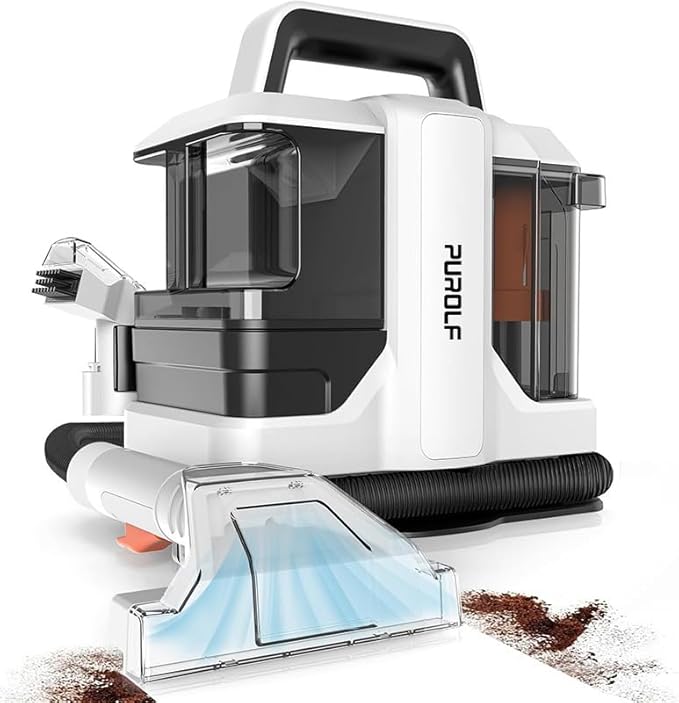Portable Carpet &amp Upholstery Cleaner Machine 15Kpa Powerful Suction Handheld Stain Cleaning Machine for Couch Car Seats Rugs Pet Stains