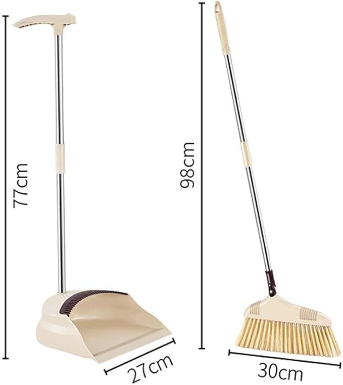 Broom and Dustpan Set Light Weight Lobby Combo Upright Dust Pan for Home Kitchen Room Office Use